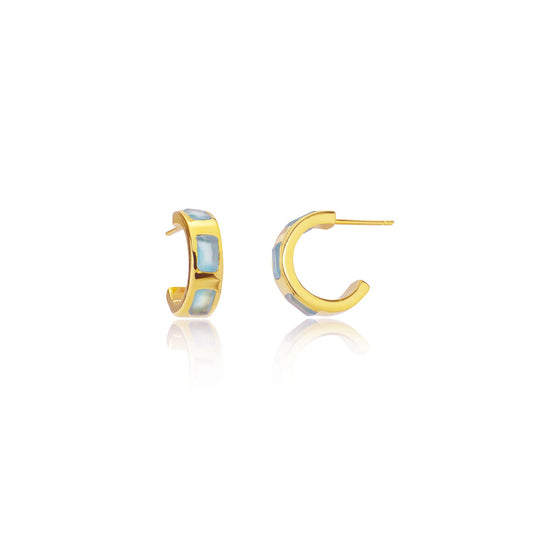 Cora Chunky Huggie Hoops Pariba Onyx