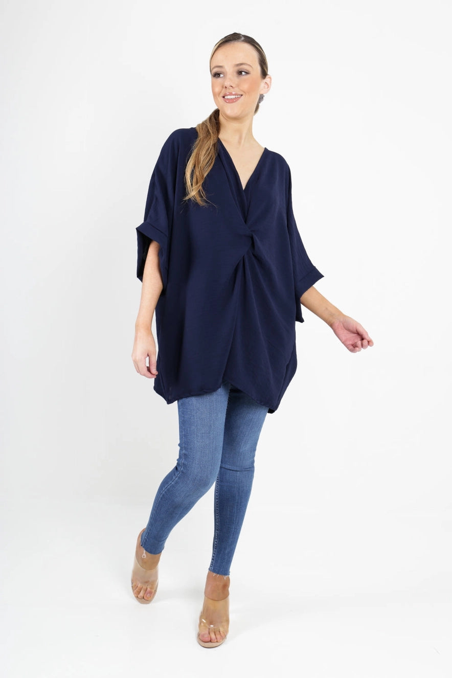 Italian Twisted Front Batwing Oversized Top One Size fits 8-24