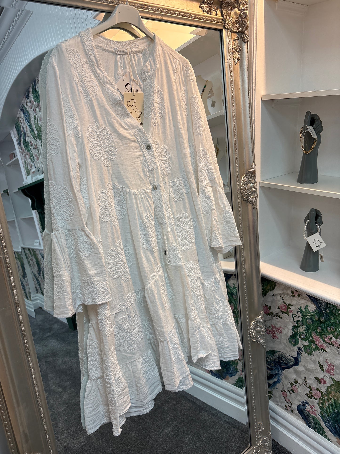 Cotton Dress with Flower Pattern One Size Fits 8-18