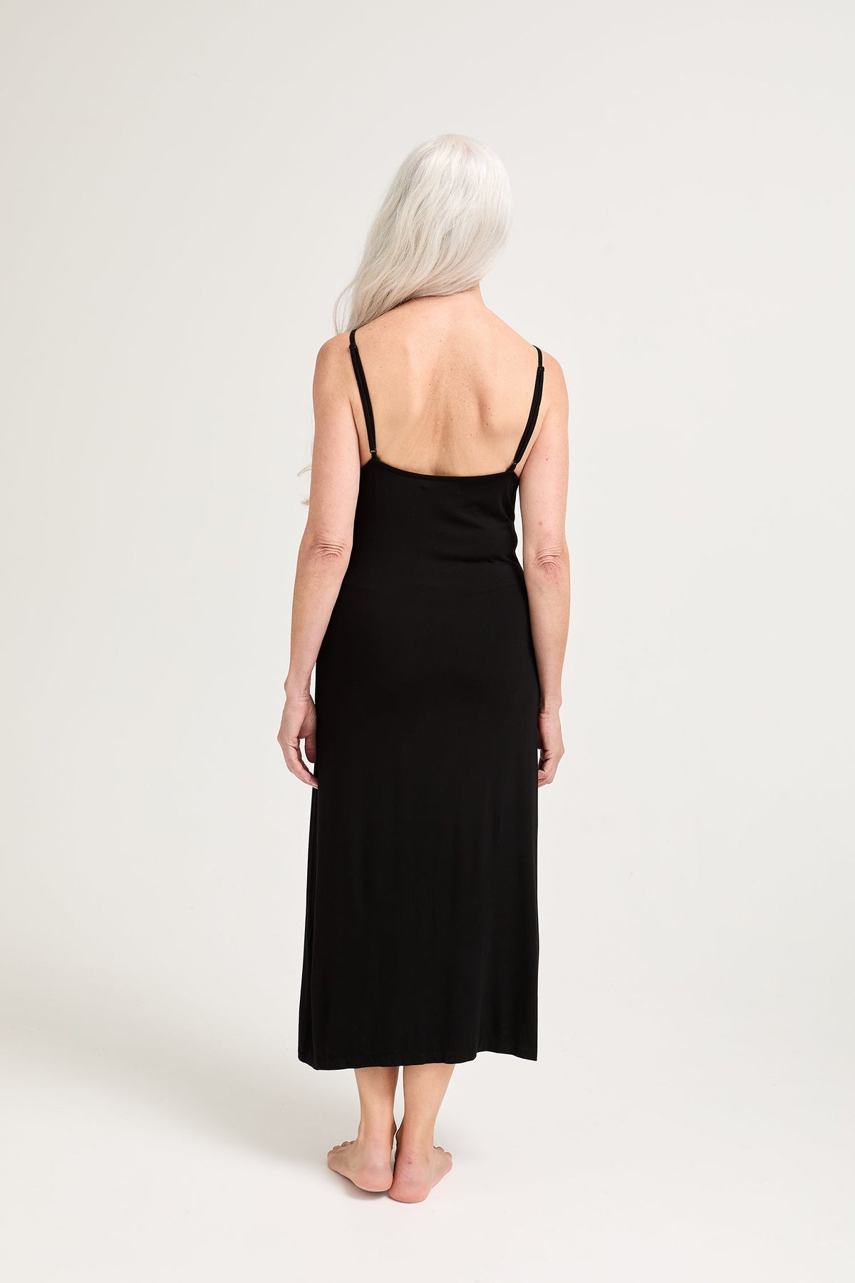Bamboo Frill Chemise in Black