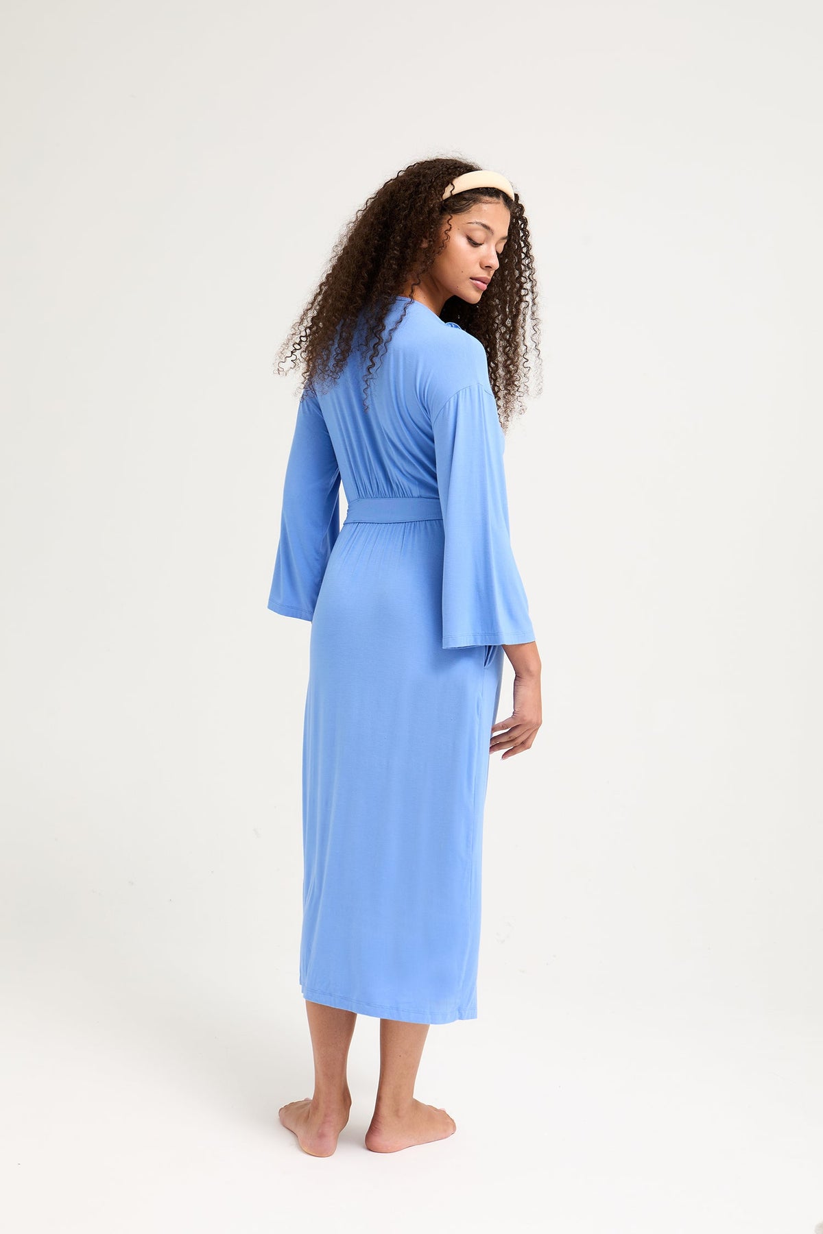Bamboo Frill Kimono in Cornflower Blue