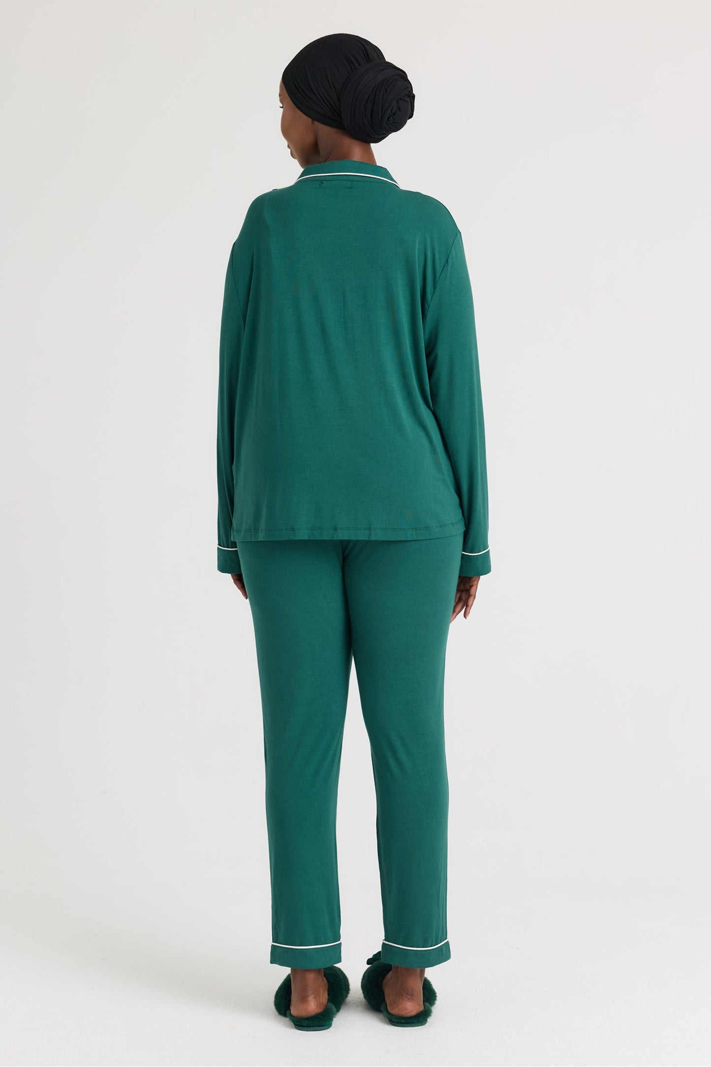 Bamboo Long Pyjama Set in Green