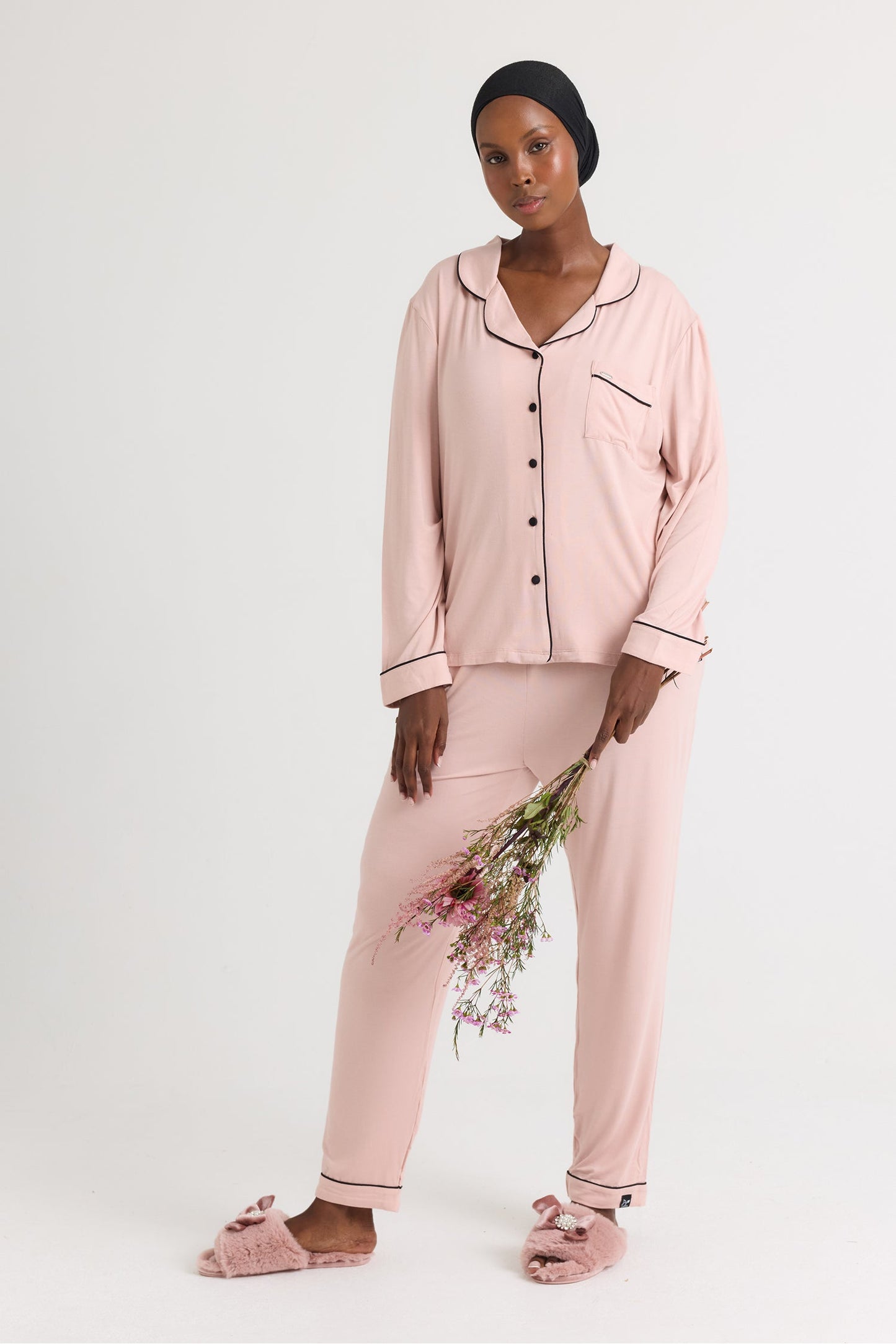 Bamboo Long Pyjama Set in Pink