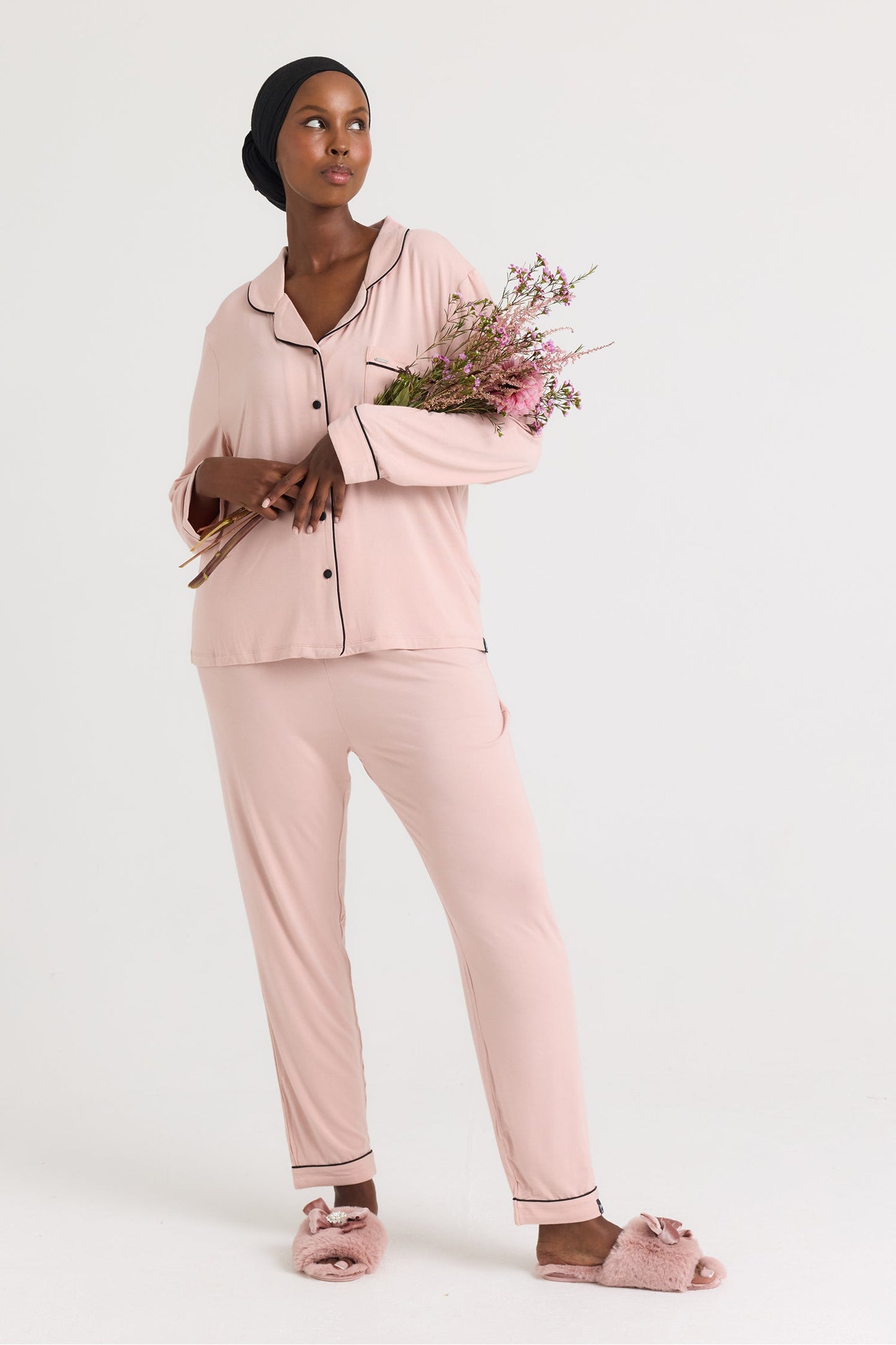 Bamboo Long Pyjama Set in Pink