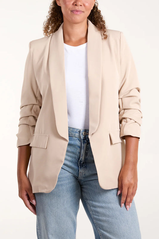 Ruched Sleeve Blazer (one size fits 8-16uk)