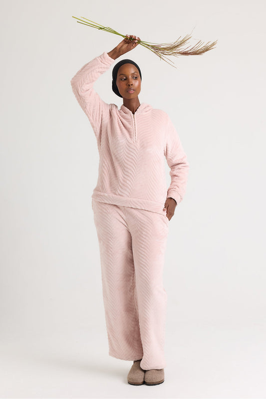 Cosy Chevron Lounge Suit in Rose