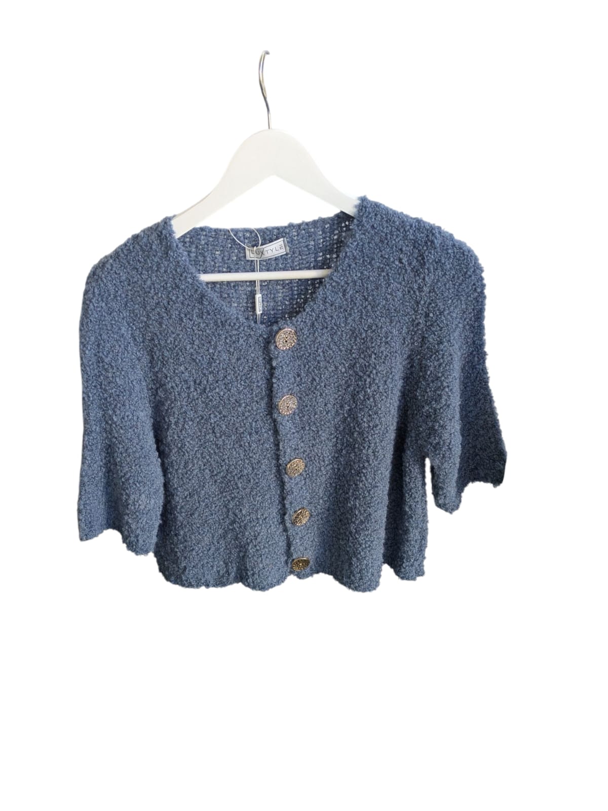 Cardigan with Gold Buttons Blue (one size fits 8-14uk)