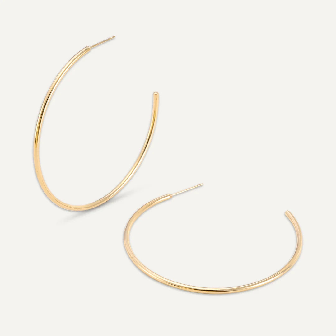 Gold Plates Large Hoop Earrings