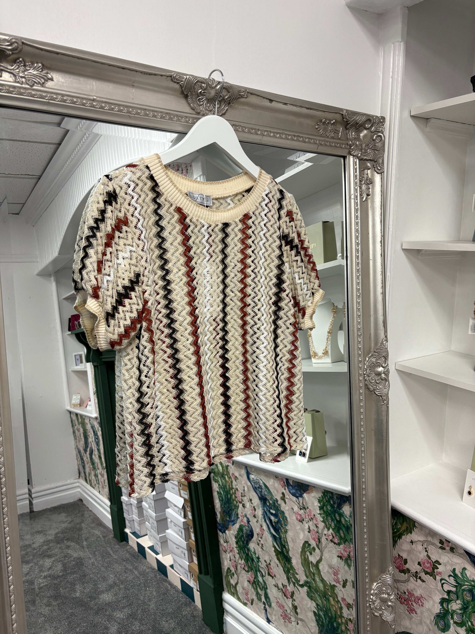 Luxtyle Zig Zag Top One Size 8-14