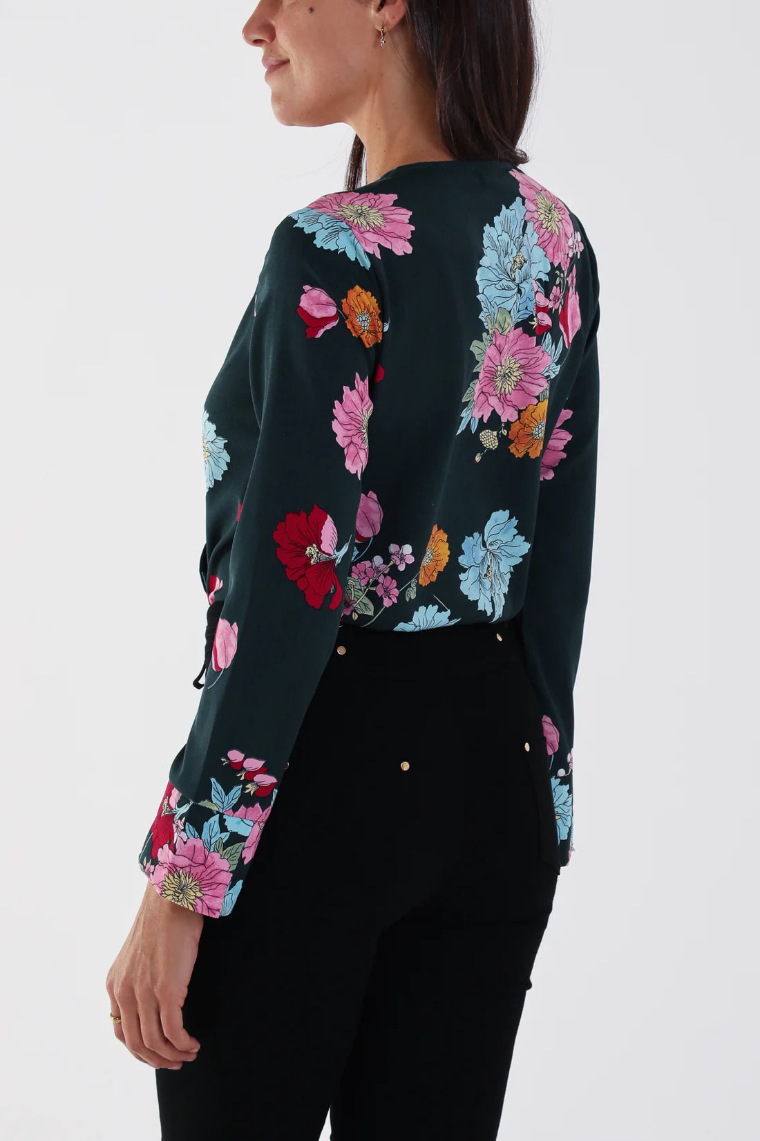 Wrap Front Floral Body Suit