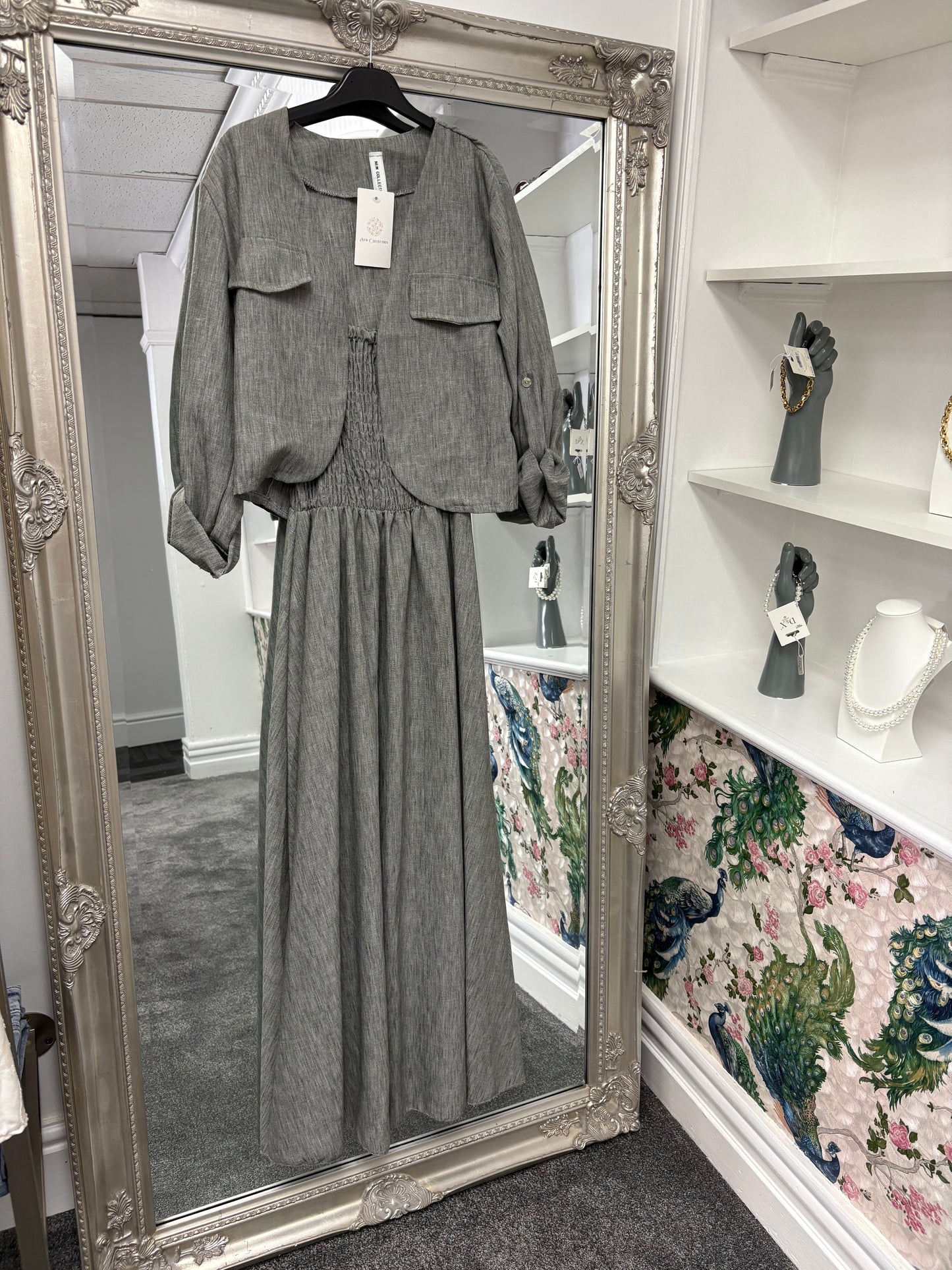 Grey Dress with Jacket One Size Fits 8-16/18