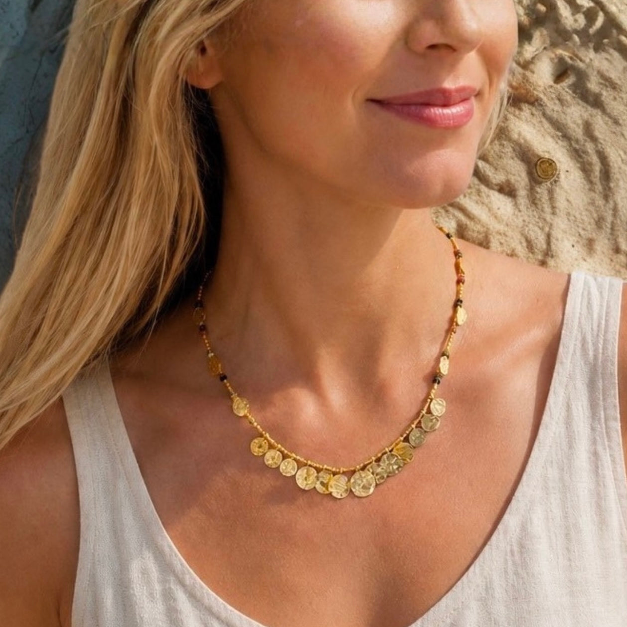 Cleo Coin Necklace: Apatite