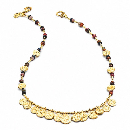 Cleo Coin Necklace: Tourmaline
