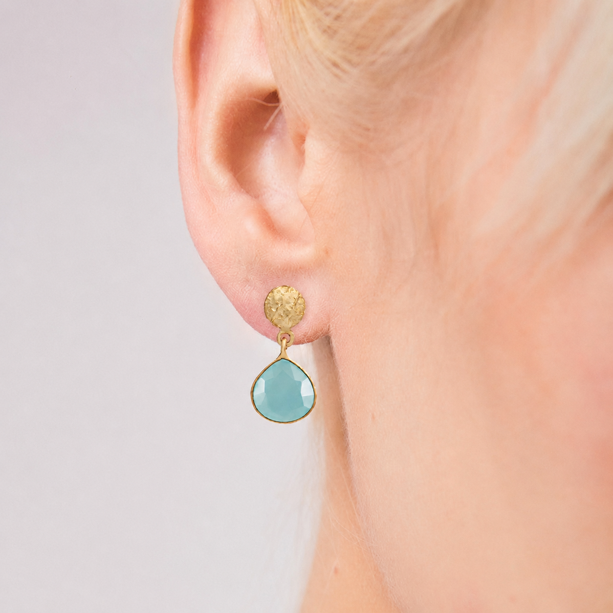 Eos Drop Gemstone Earrings: Labradorite