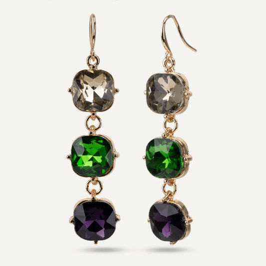 Iris Multicoloured Crystal Hook Earrings