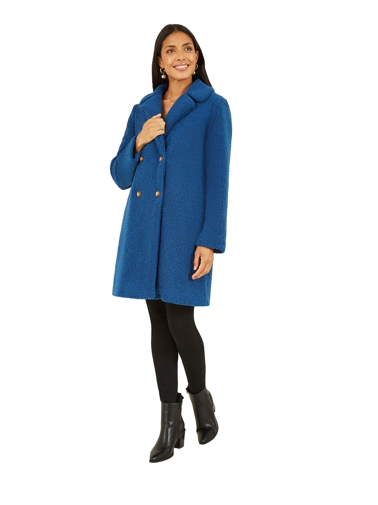 Yumi Navy Teddy Bear Coat