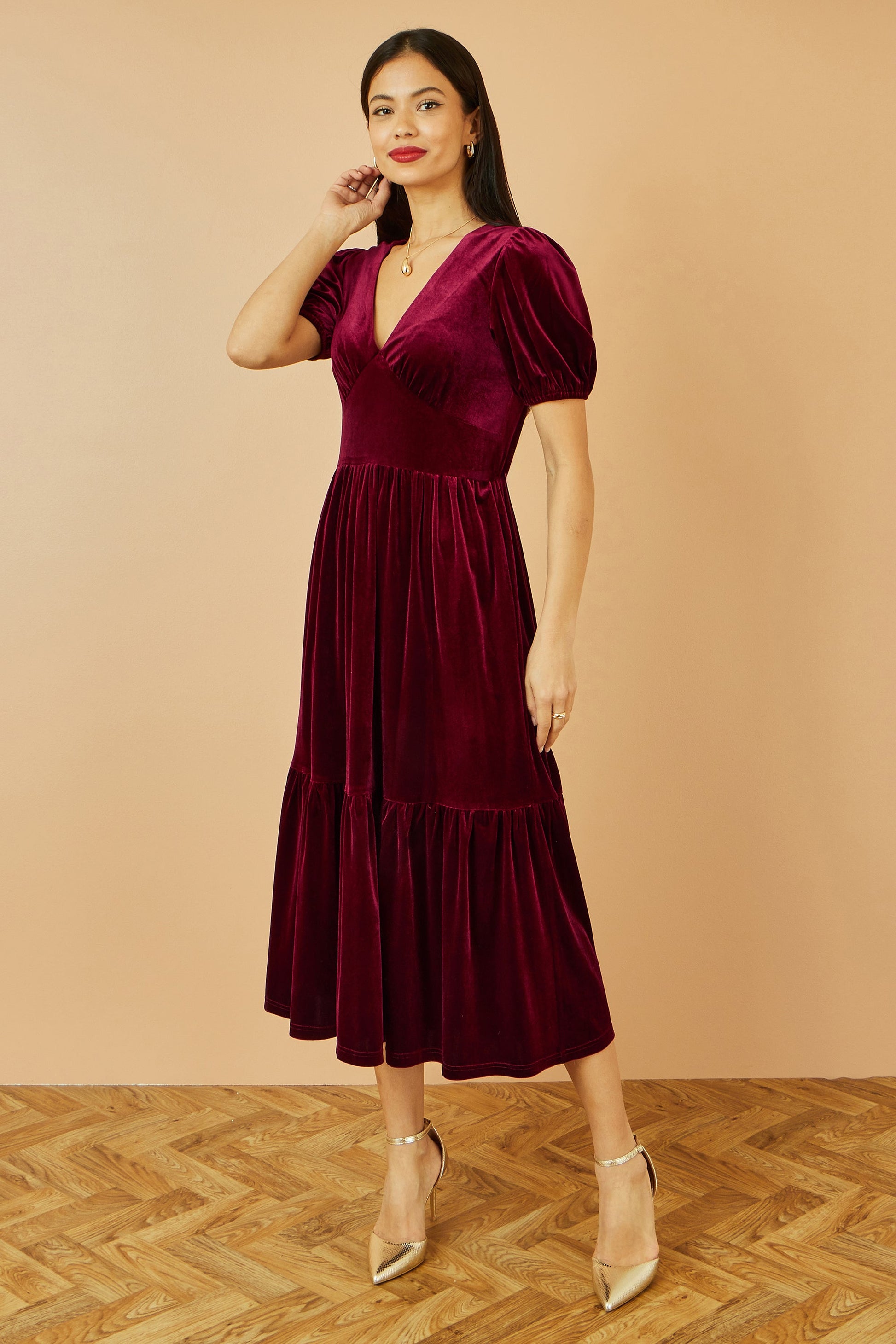 Yumi Burgundy Velvet Midi Dress – Envy Boutique