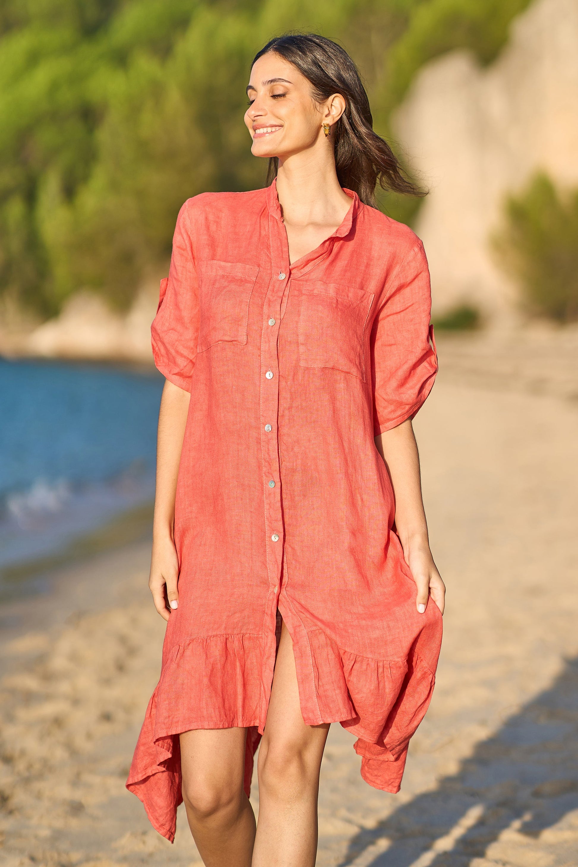 portillo linen blend mini dress Linen Leilani Mini Dress – Sapphire Boutique