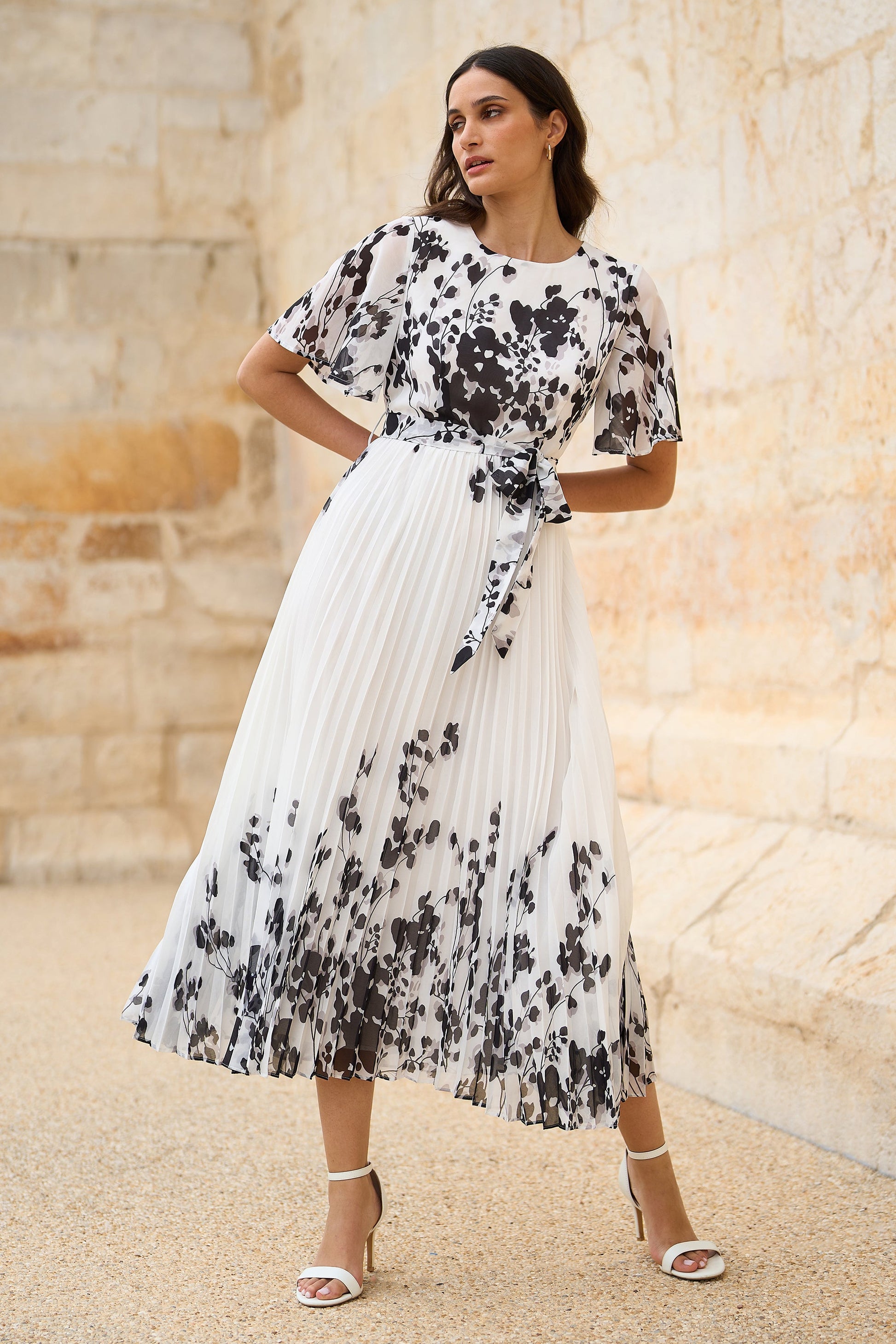 mirror midi dress Black Mirror Work Embroidered Cotton Paneled Midi Dress 64" / Regular (5'2"
