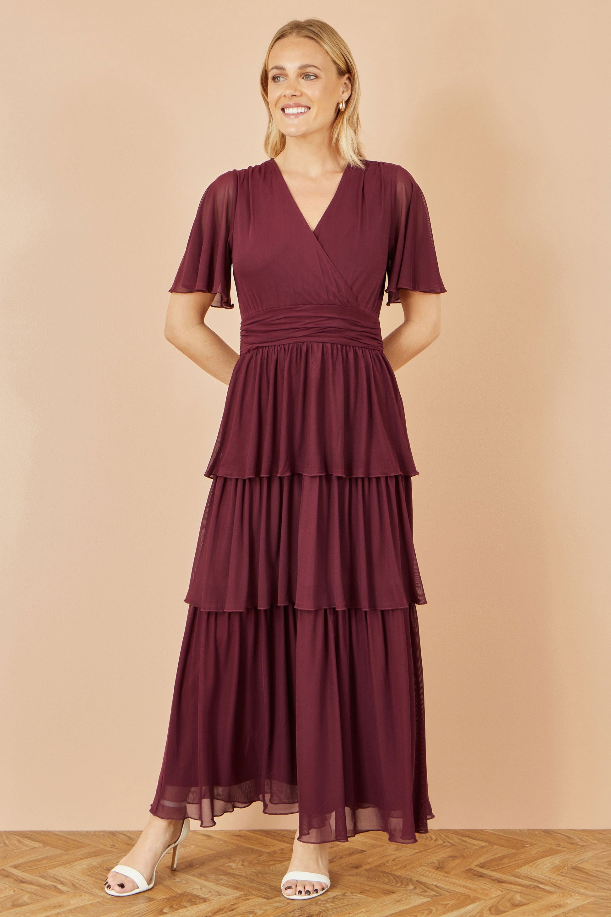 Yumi Burgundy Mesh Tiered Maxi Dress Envy Boutique Yumi Burgundy Mesh Tiered Maxi Dress Envy Boutique