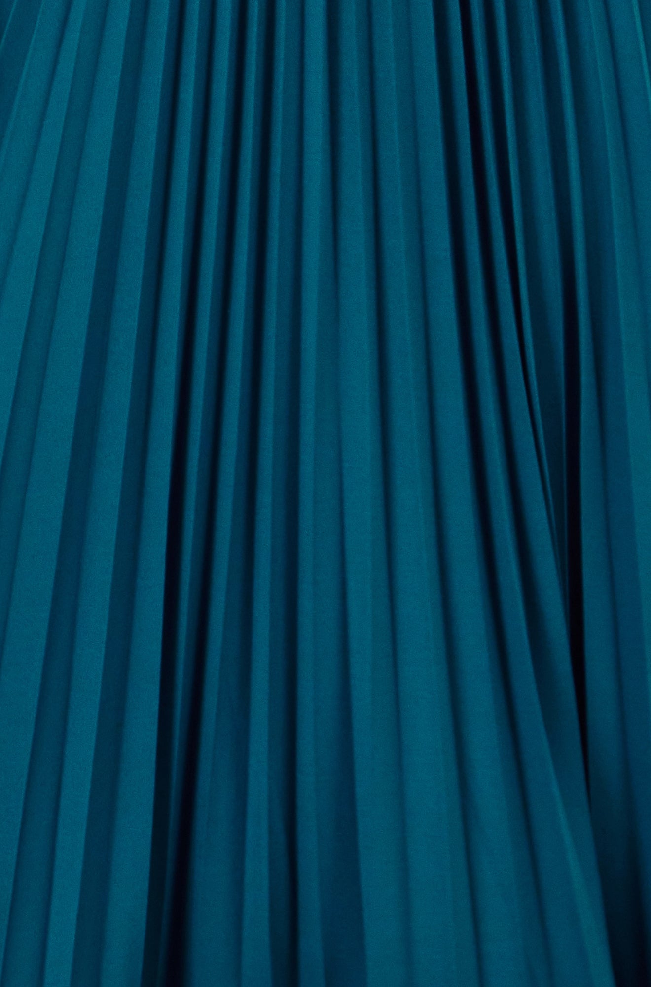 Yumi Teal Stretch Wrap Pleated Midi Dress