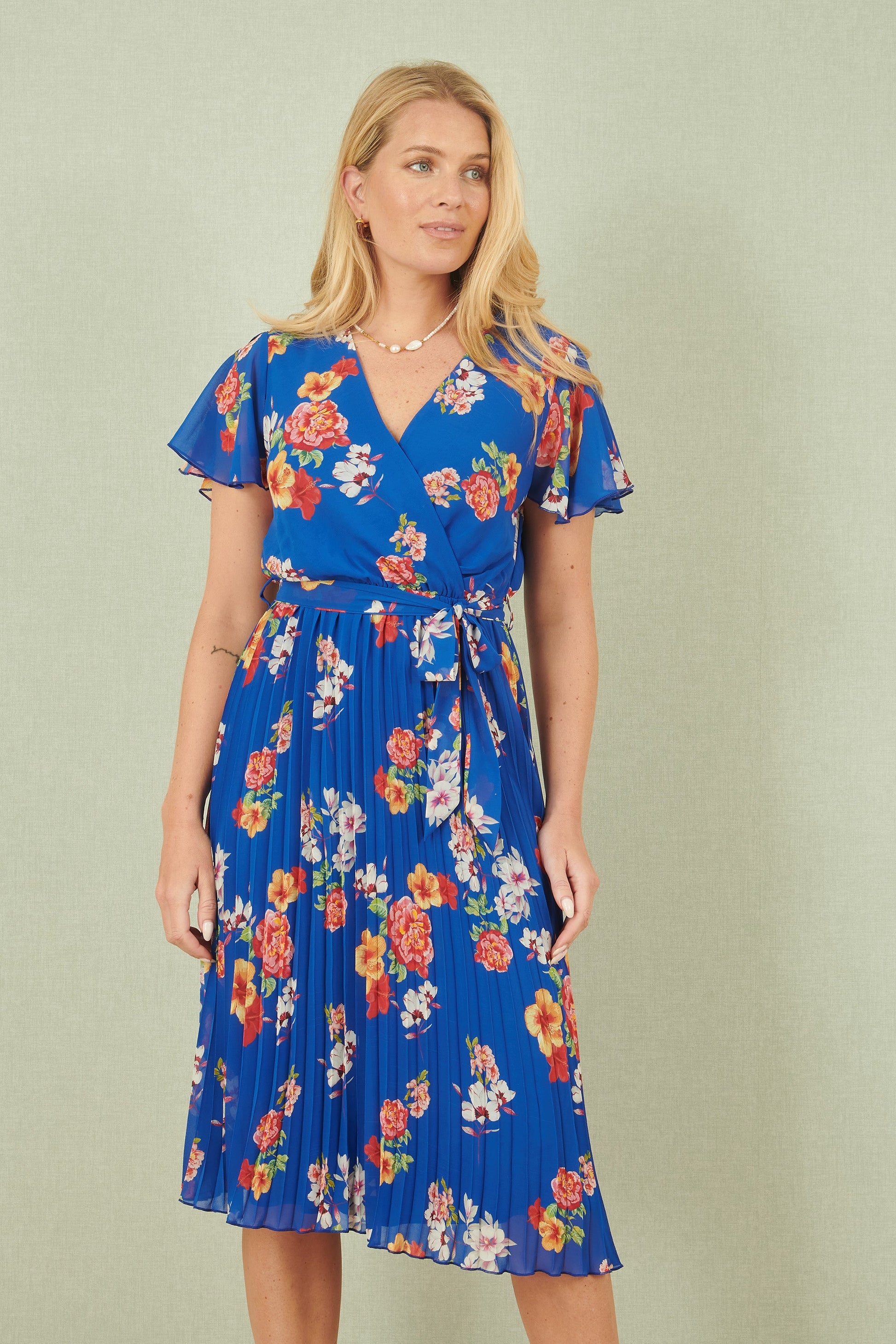 strapless open back dress Opal Plus Size Grecian Pleated Cocktail Dress– Hello Curve main image 0