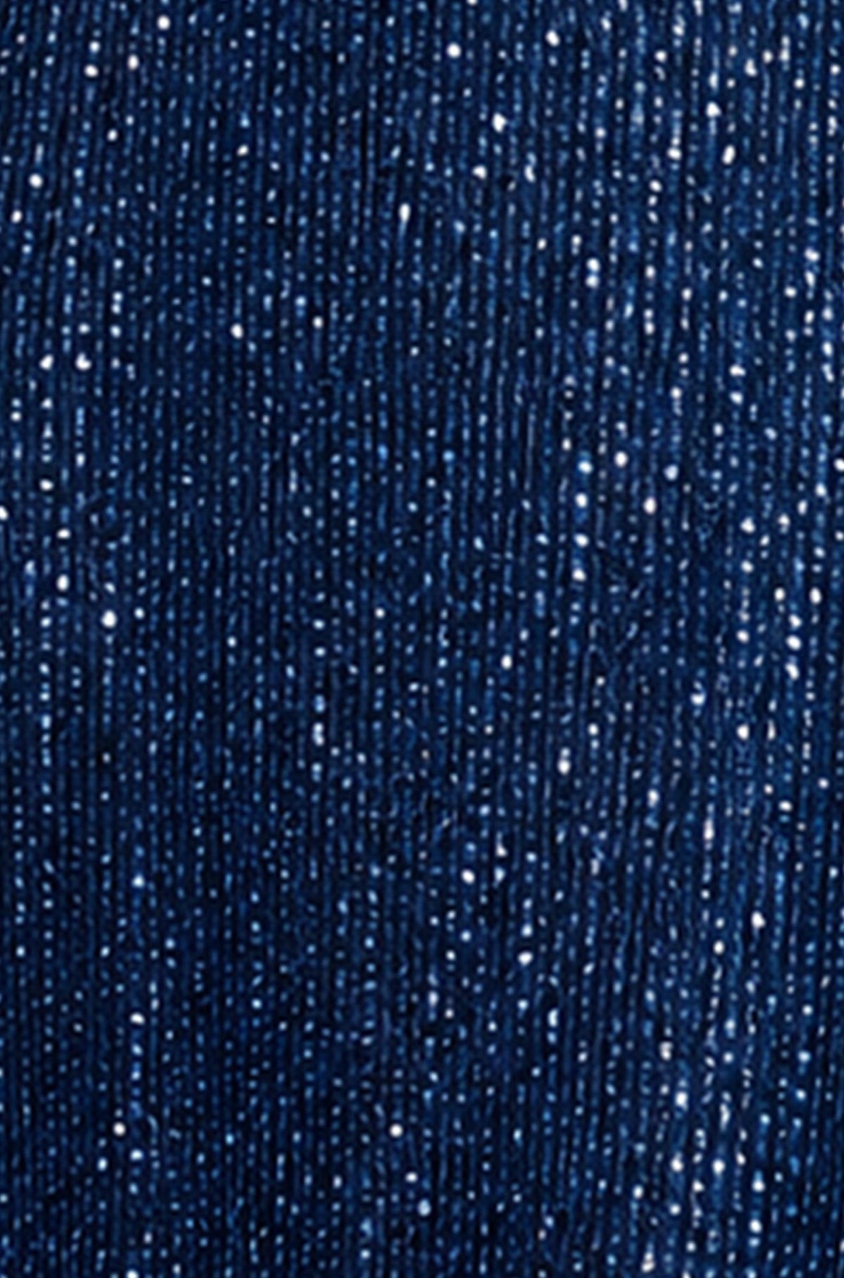 Yumi Navy Sequin Long Sleeve Midi Dress