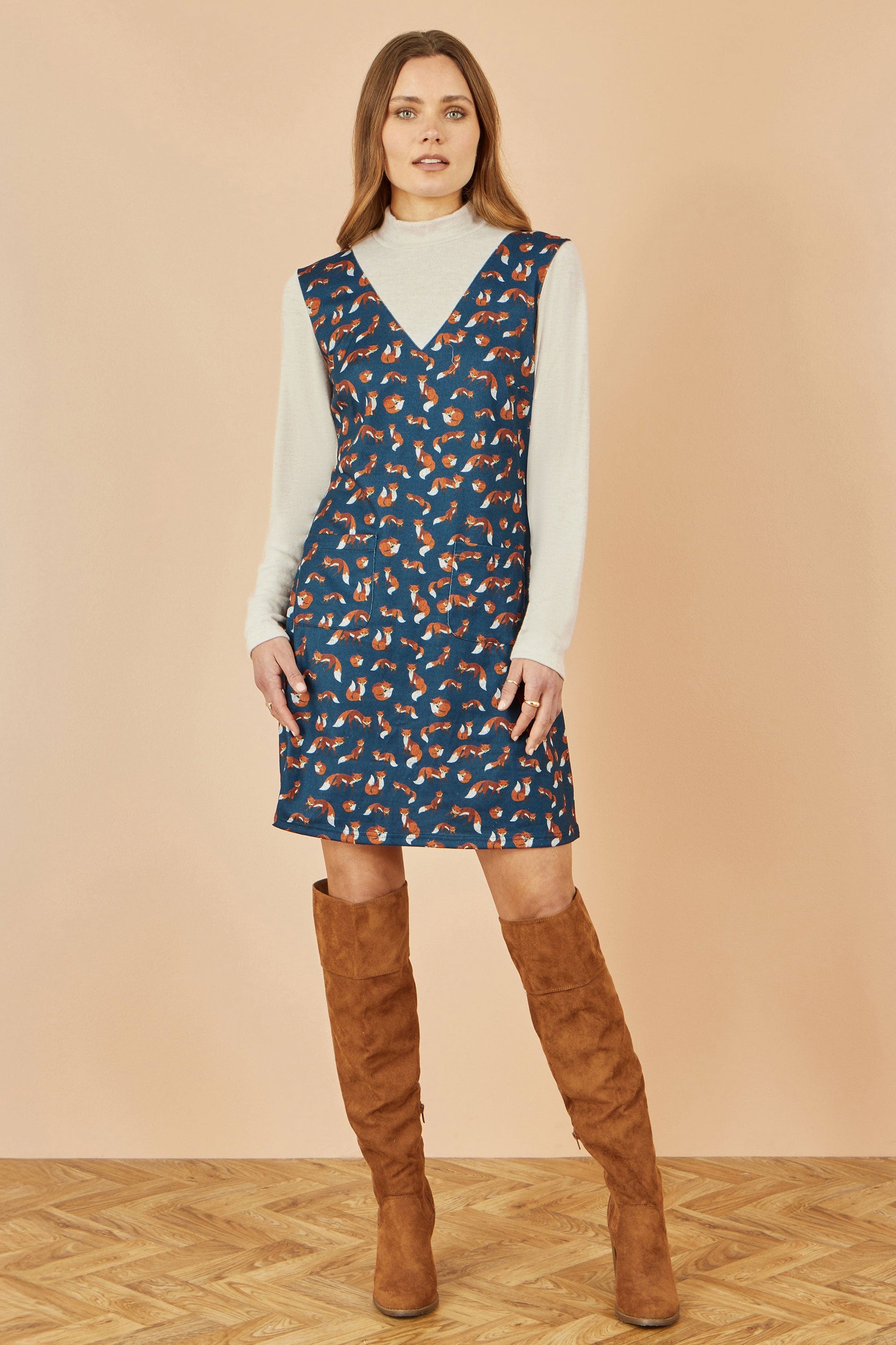 Yumi Navy Fox Long Sleeve Layered Tunic Dress With Front Pocket Envy Boutique Yumi Navy Fox Long Sleeve Layered Tunic Dress With Front Pocket Envy Boutique