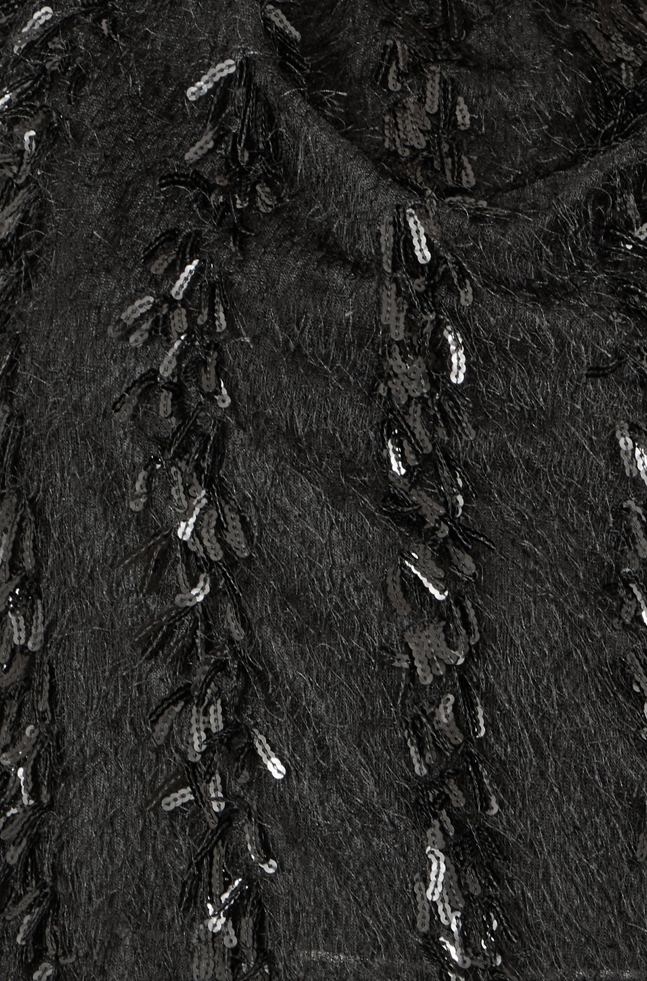 Yumi Black Hanging Sequin Long Sleeve Top