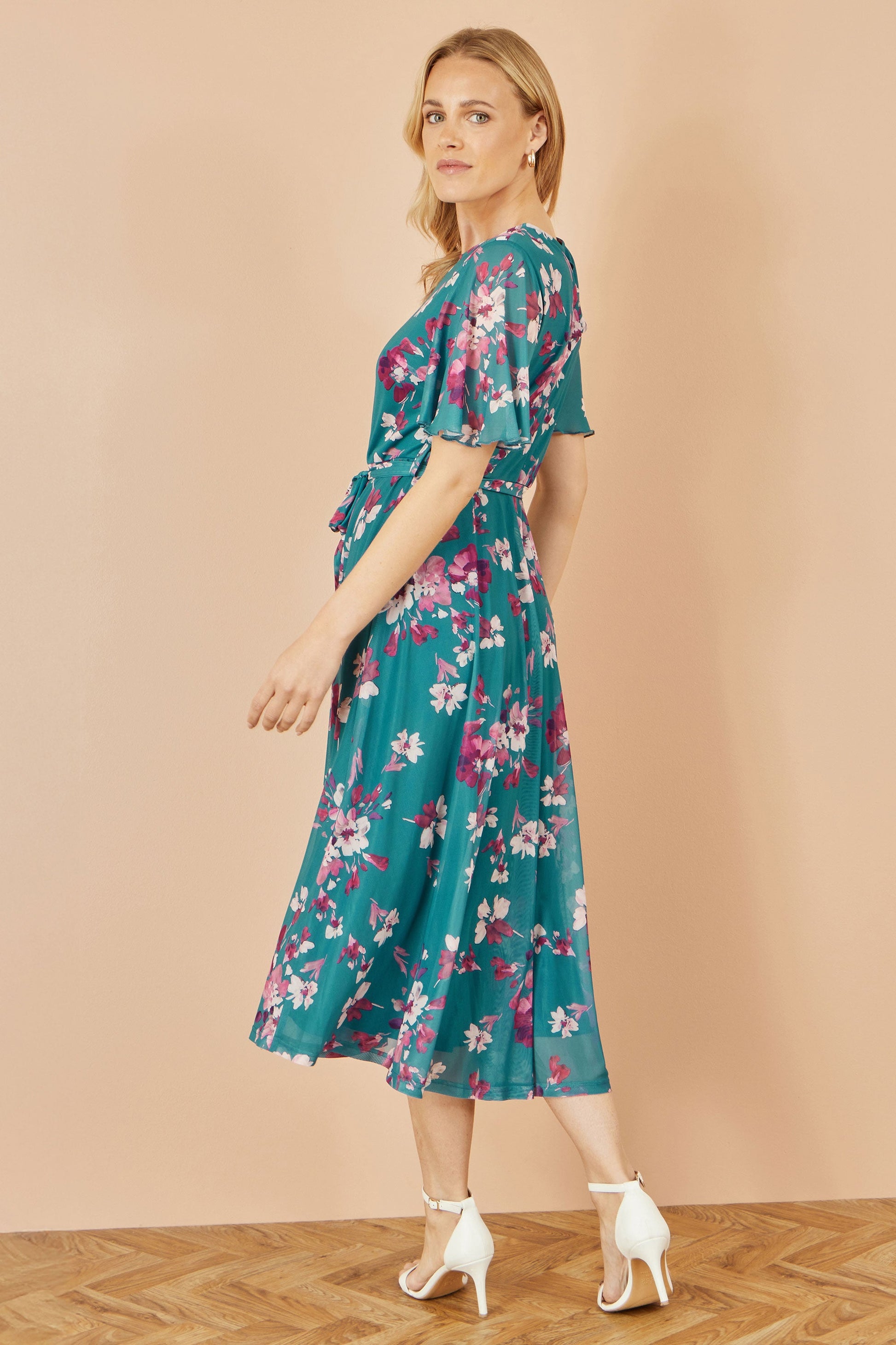 Blue Floral Skater Dress Yumi Daisy Sketch Print Dress Hobbs Sarah Midi  Dress, Green/Multi