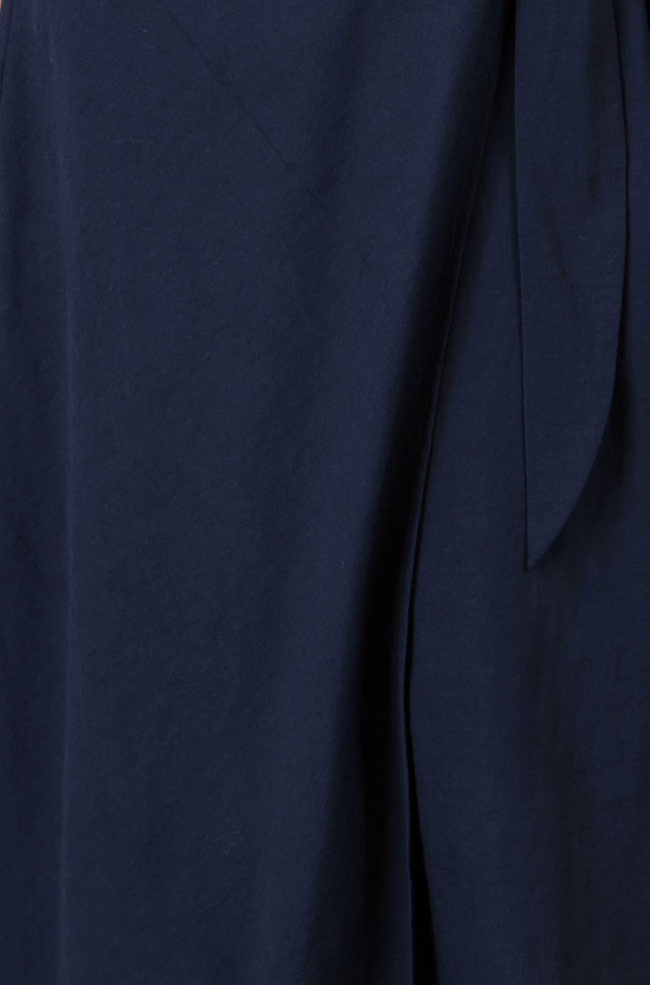 Yumi Navy Wrap Tie Midi Shirt Dress