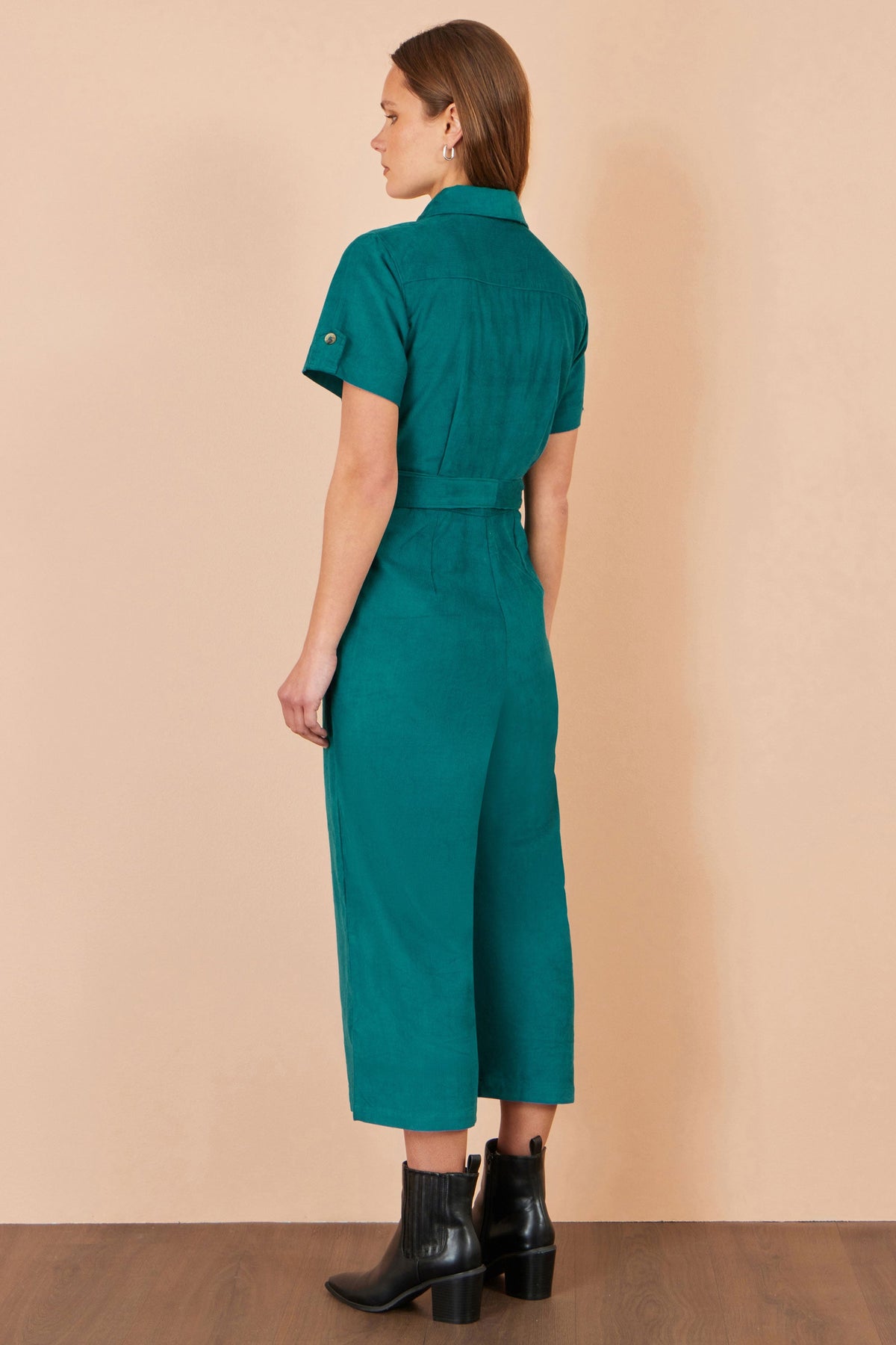 Yumi Teal Cord Relaxed Jumpsuit