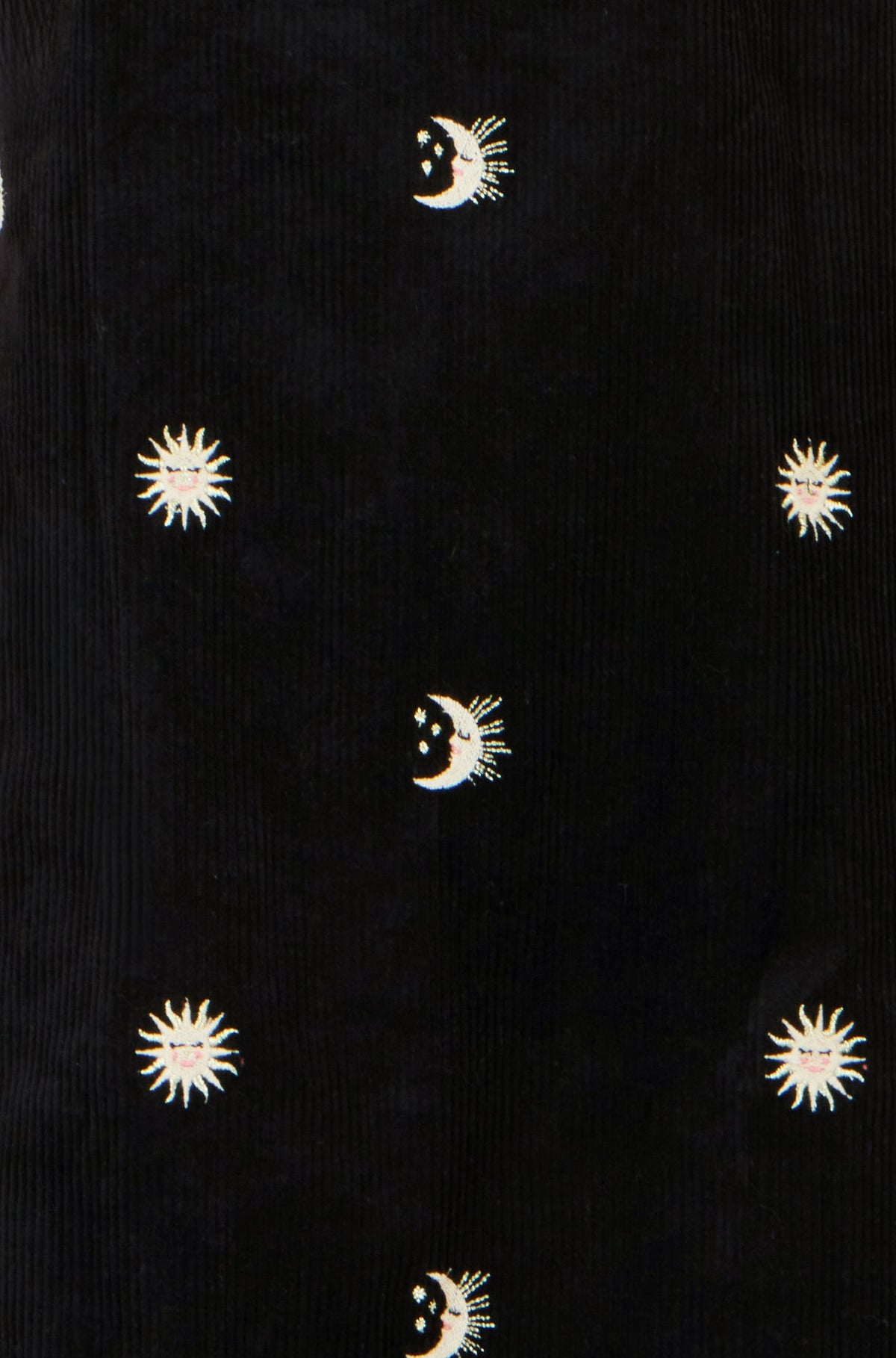 Yumi Black Cotton Cosmic Cord Pinafore Dress