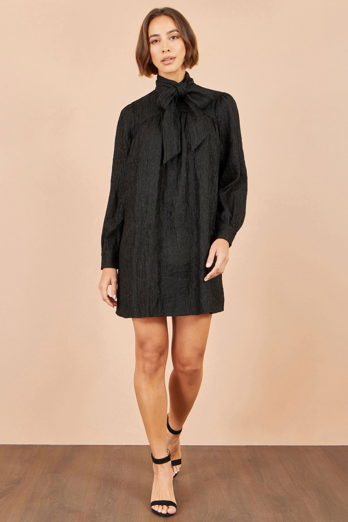 Yumi Black Scarf Tunic Dress