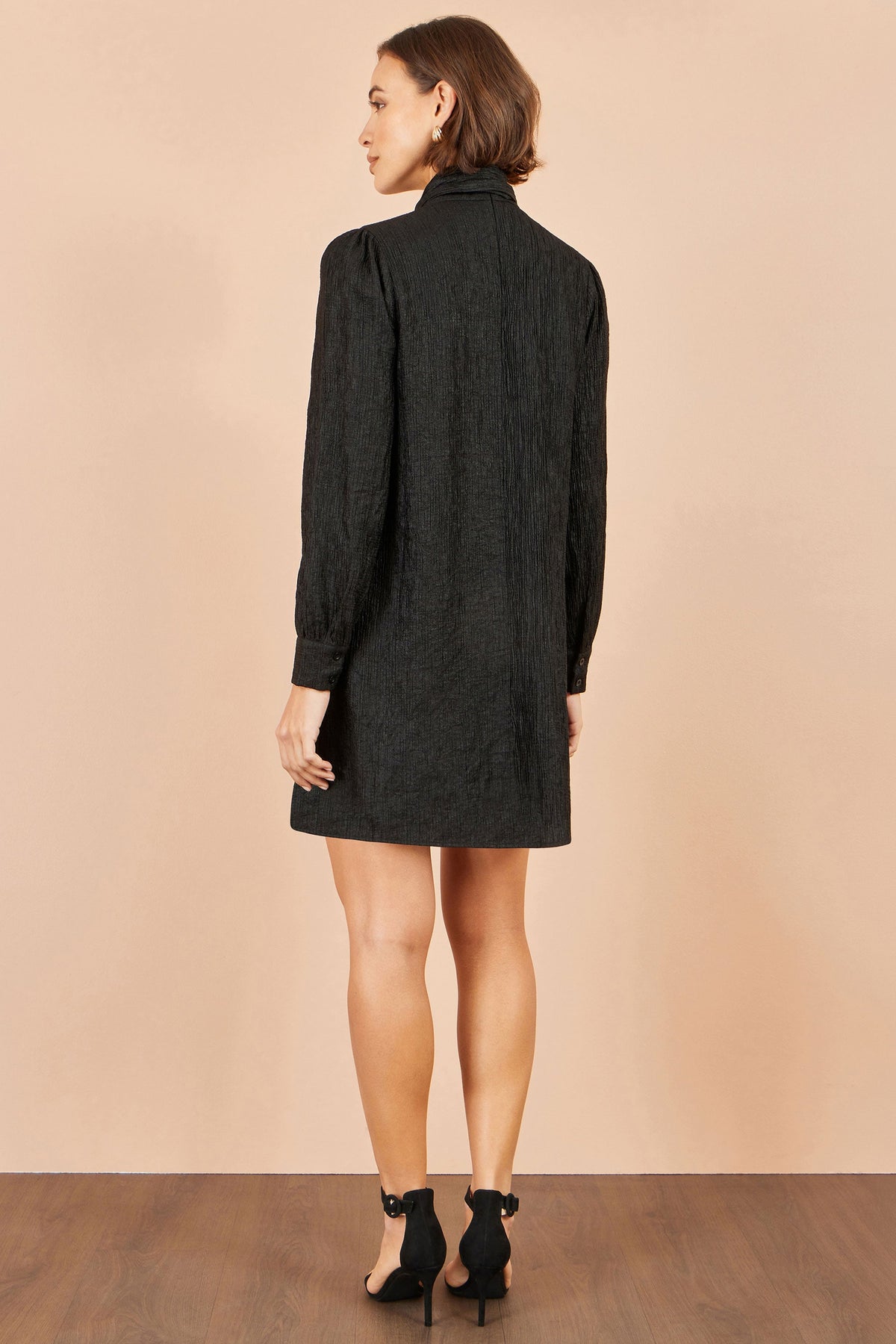 Yumi Black Scarf Tunic Dress