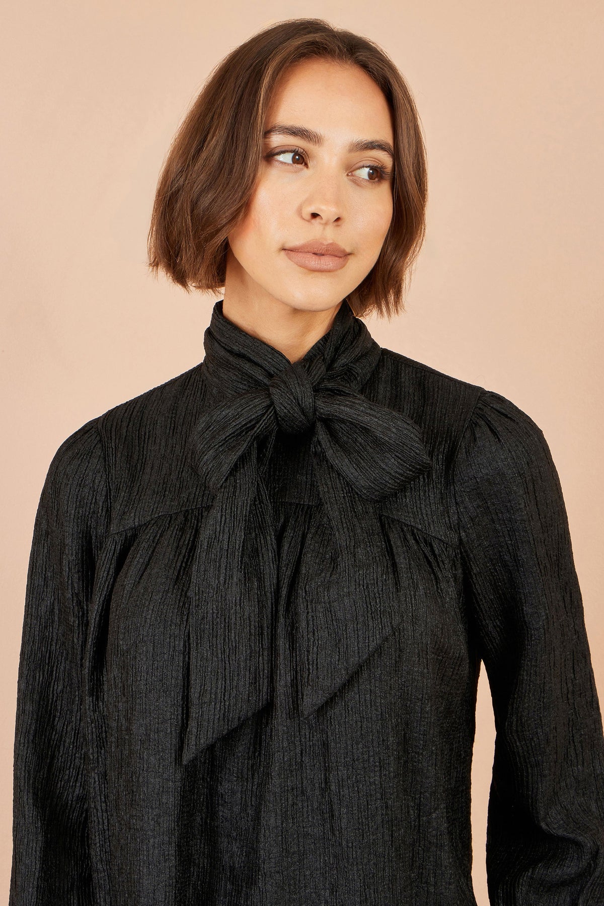 Yumi Black Scarf Tunic Dress