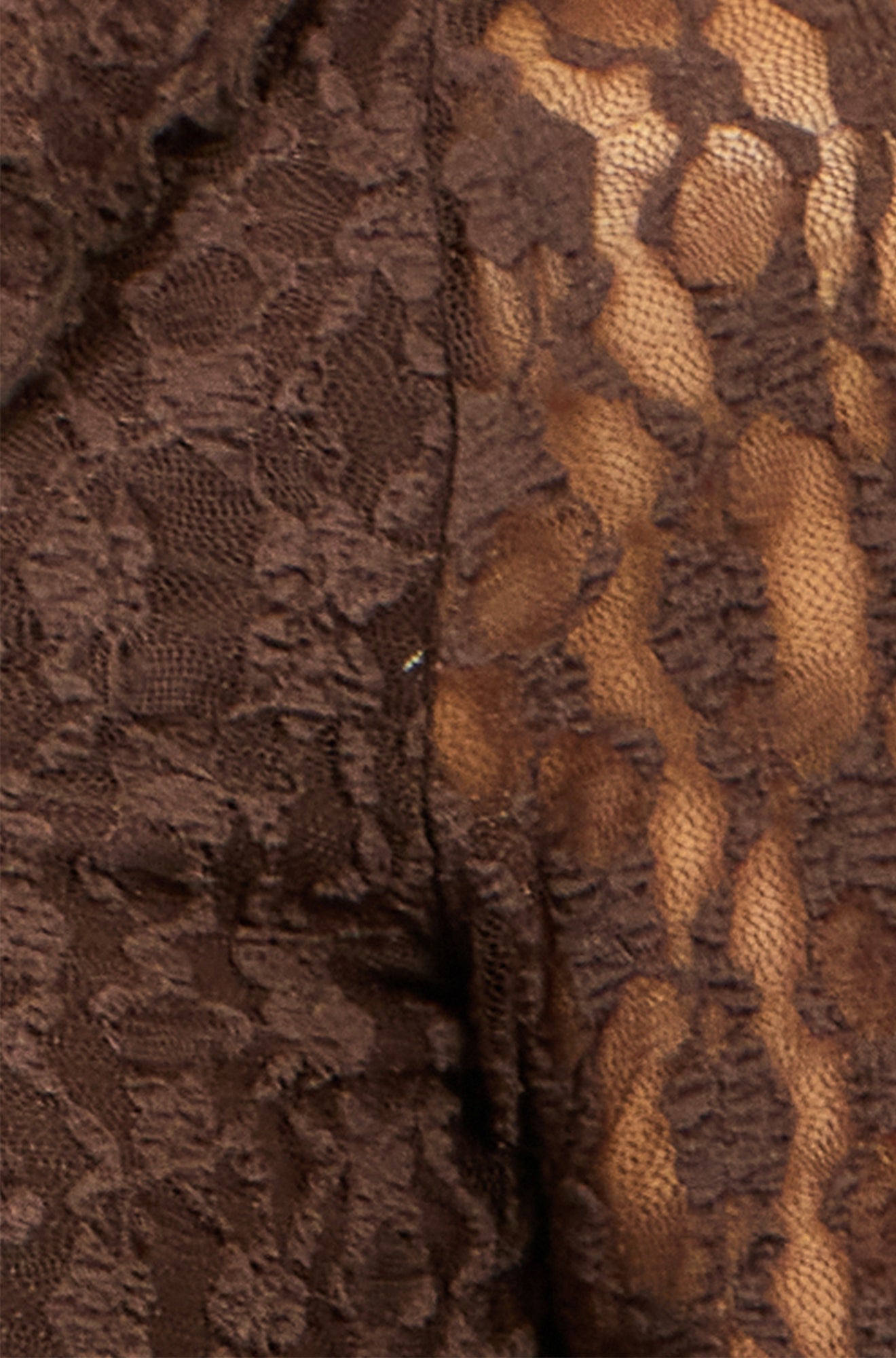Yumi Brown Ruffle Lace Top