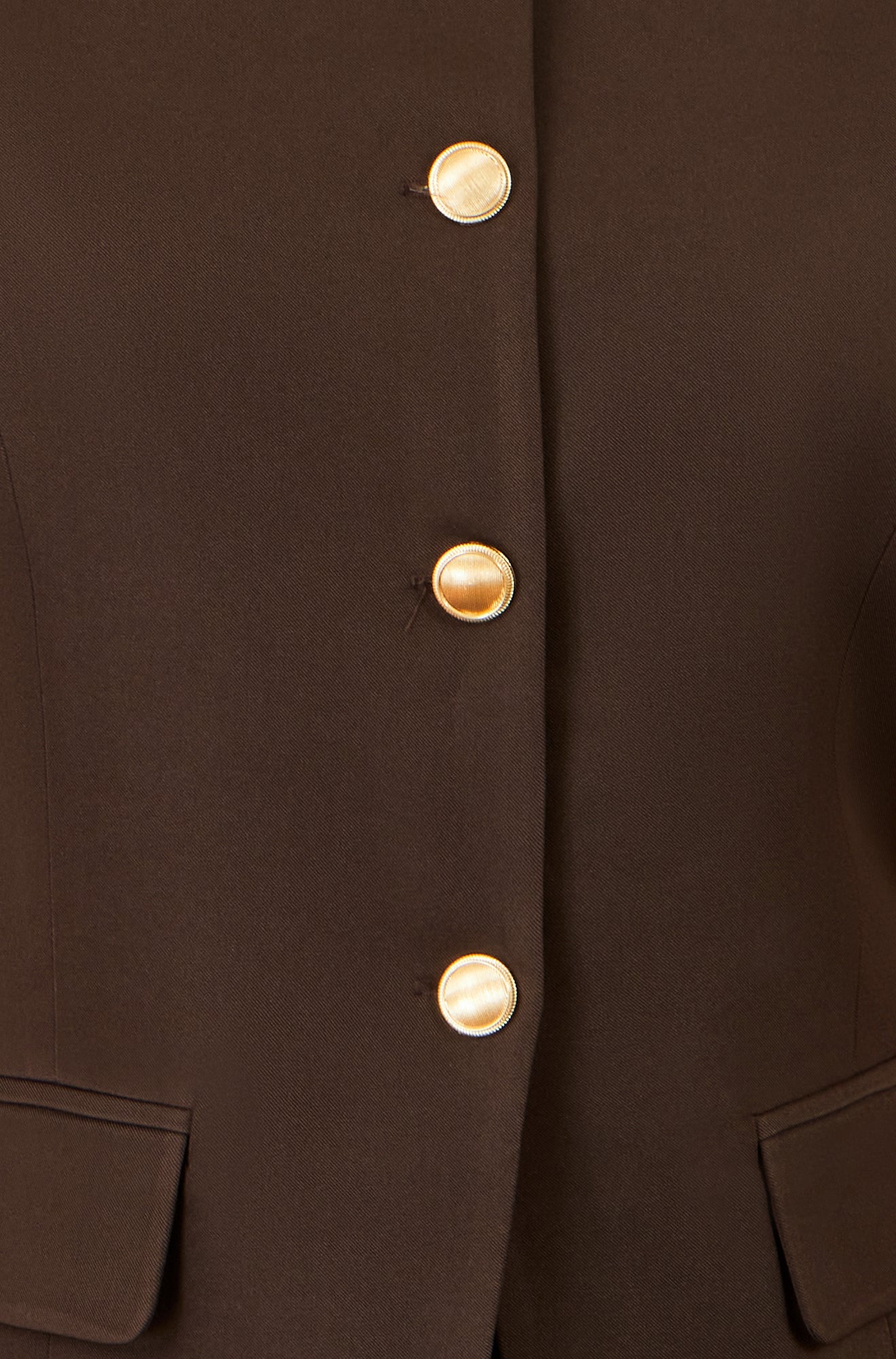 Yumi Brown Long Line Button Waistcoat Top