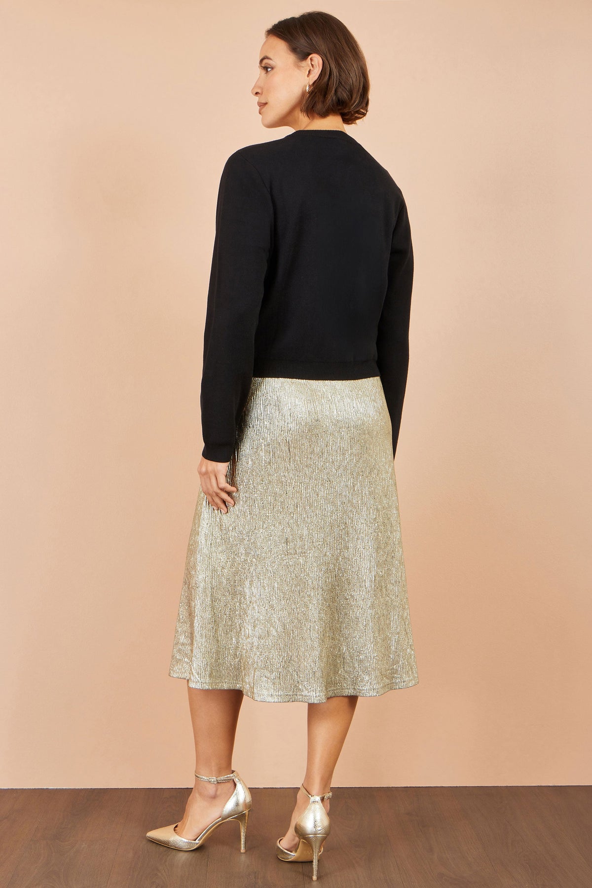 Yumi Black Bow Button Cardigan