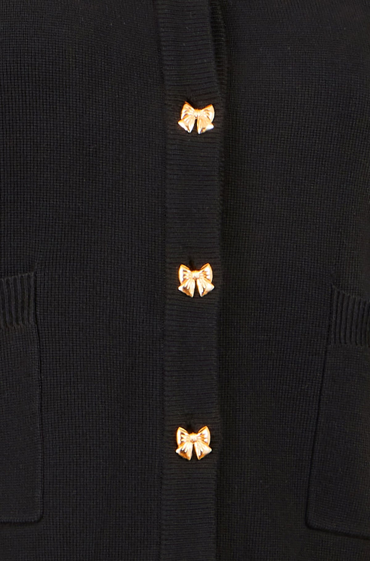 Yumi Black Bow Button Cardigan