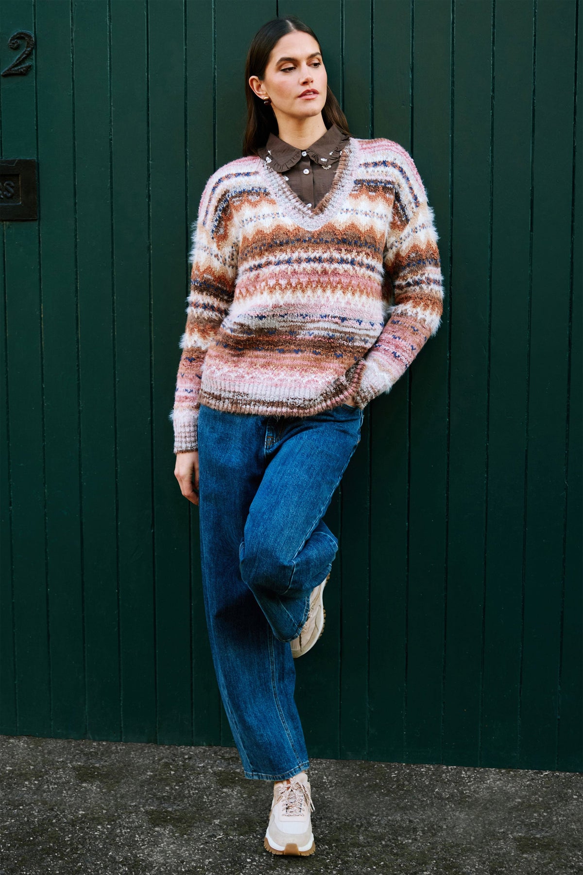 Yumi Multicolour Fairisle Relaxed Boucle Jumper