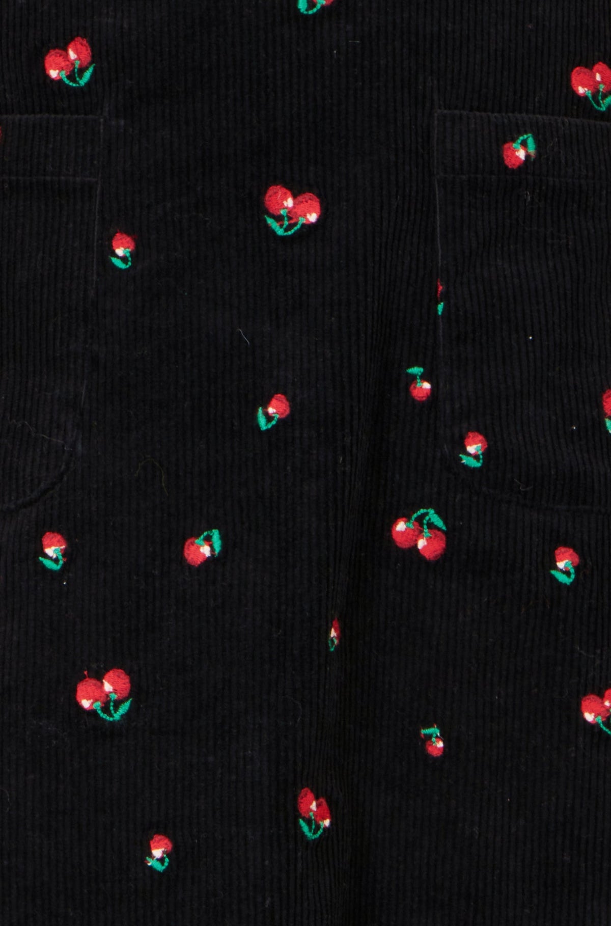 Yumi Black Cherry Embroidered Cord Mini Skirt