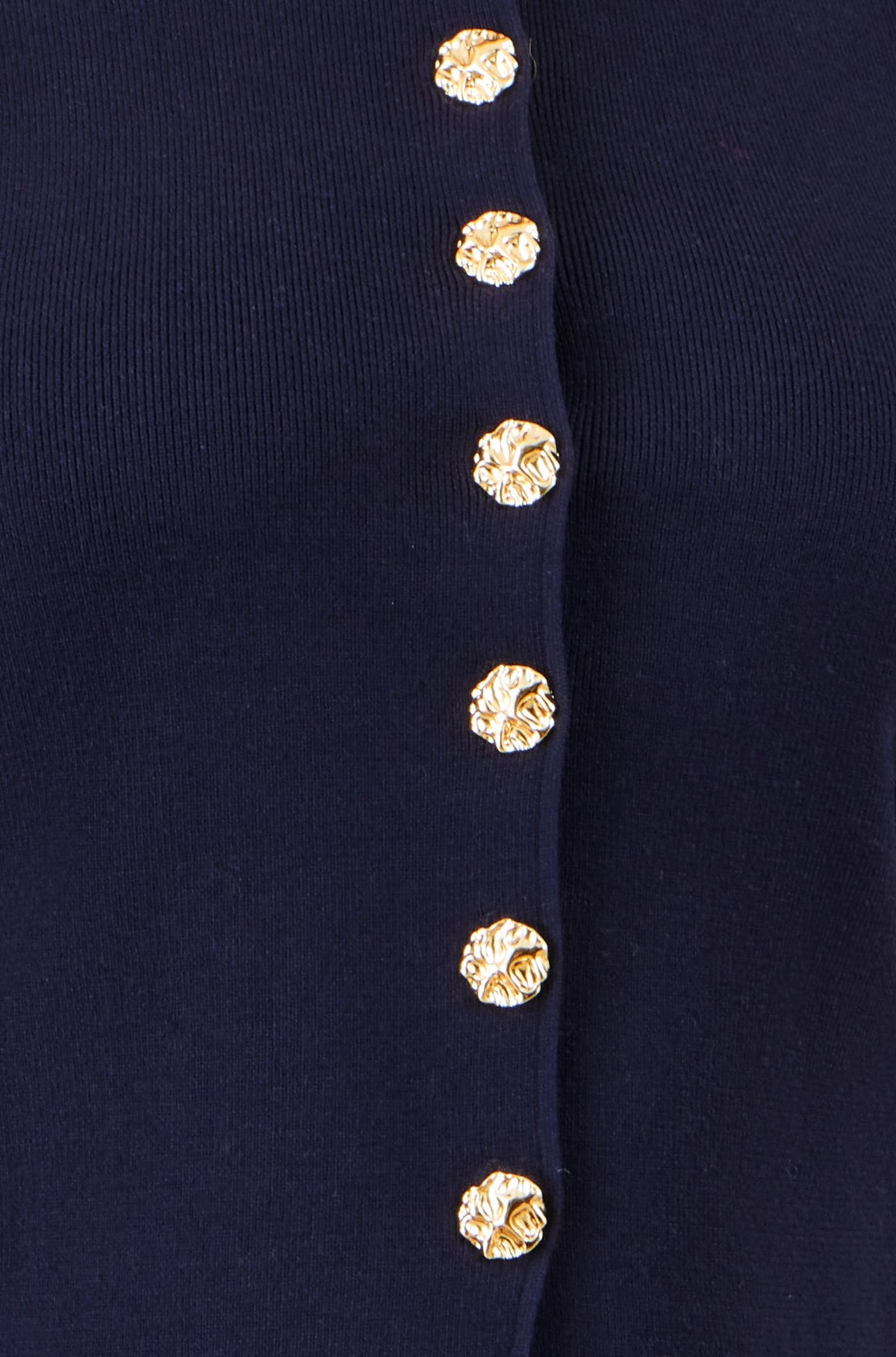 Yumi Navy Knitted Fitted Peplum Cardigan