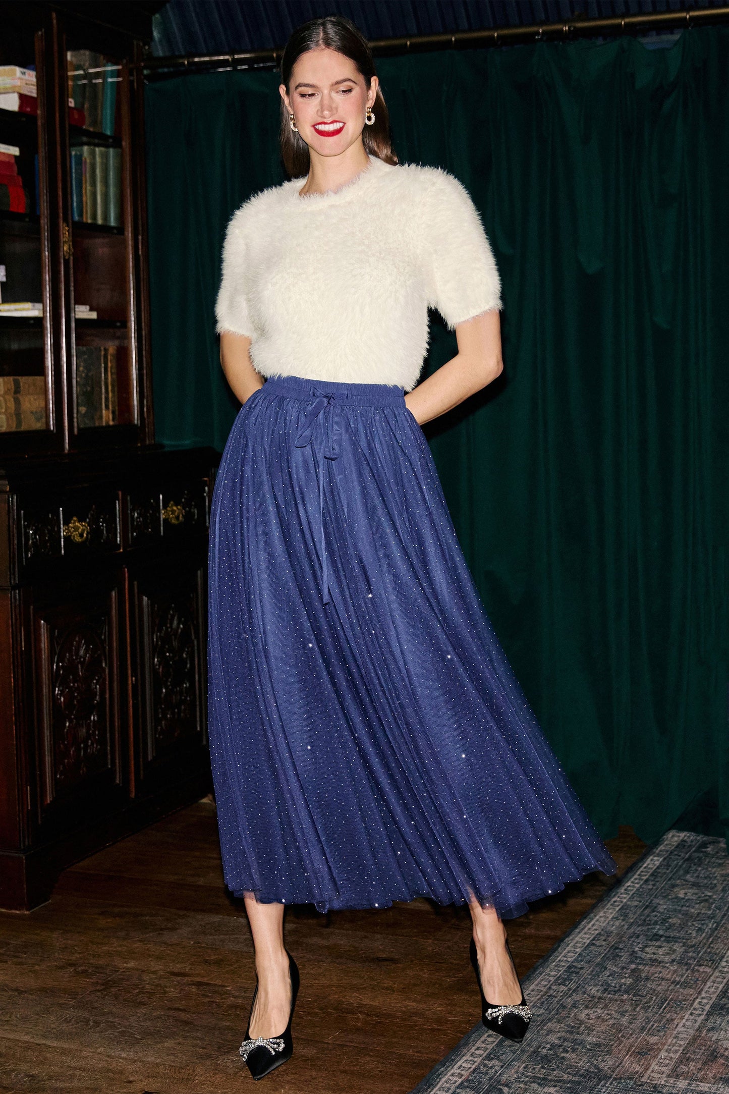 Yumi Ivory Fluffy Short Sleeve Jumper