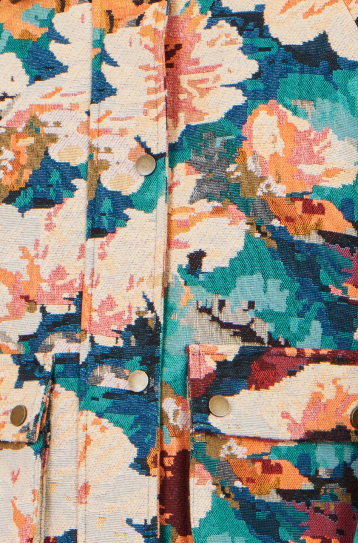 Yumi Multicolour Floral Woven Bomber Jacket