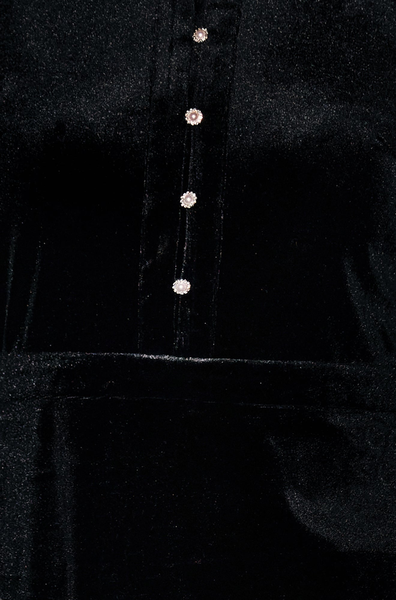 Yumi Black Velvet Mini Dress With Contrast Sleeves