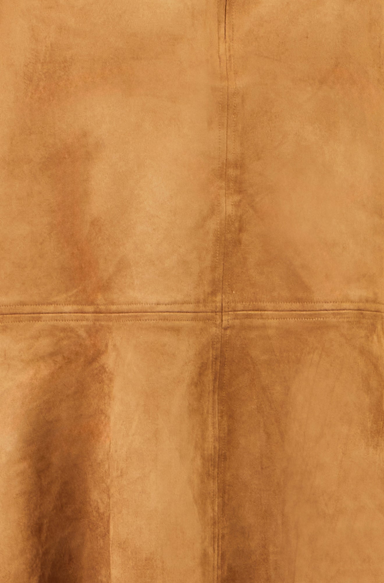 Brown Faux Suede Midi Skirt