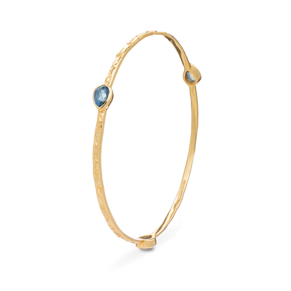 Simi Three Stone Stacking Bangle Labradorite