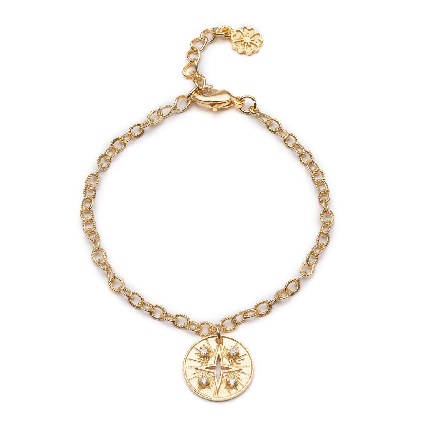 Cygnus Coin Charm Bracelet: Cubic Zirconia