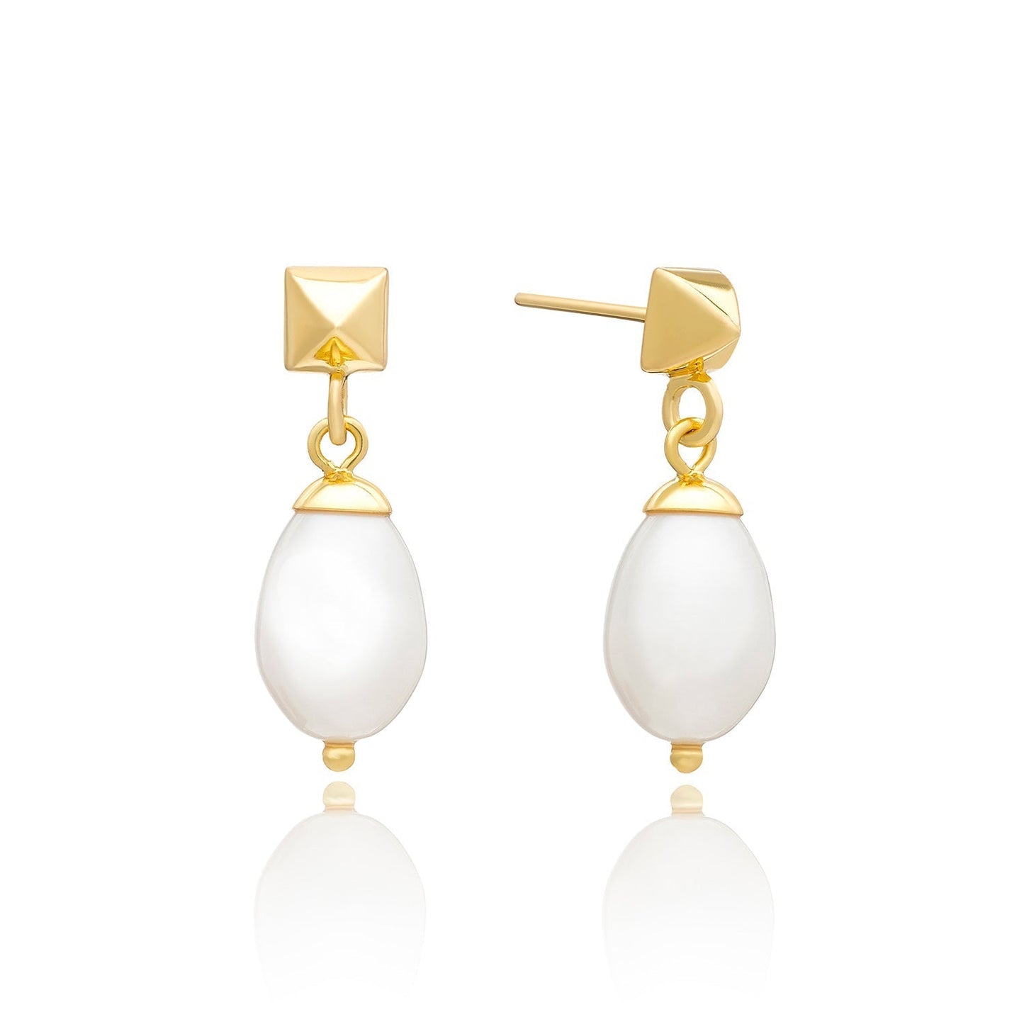 Erika Stud Earrings With Drop Pearls